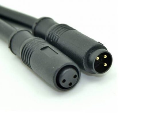 M8寶馬頭注塑成型防水直式塑料3芯公轉母拓展線1米24AWG