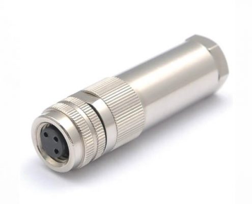 M8金屬組裝航空連接器鎖接式M8 3芯母插頭