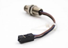 M8傳感器連接器3芯公頭直式防水后鎖板接端子連接器線束24AWG線長1米板端插座