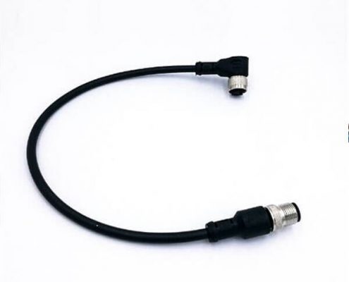 航空插頭M12-4P注塑帶線雙頭防水連接器帶線1M AWG24直轉(zhuǎn)彎不帶屏蔽