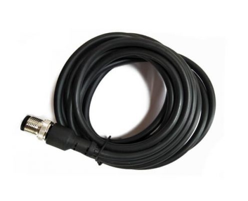 M12注塑線3芯公頭單邊電纜5M AWG22 IP67防水直式成型線不帶屏蔽