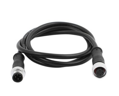 M12塑料防水頭4芯A扣不帶屏蔽雙邊注塑成型線材公轉(zhuǎn)母帶線1M AWG22