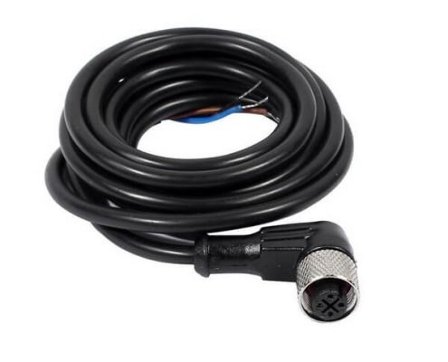 M12 4芯母頭A-型 彎頭成型不帶屏蔽預(yù)鑄式航空插頭連接器2M AWG22