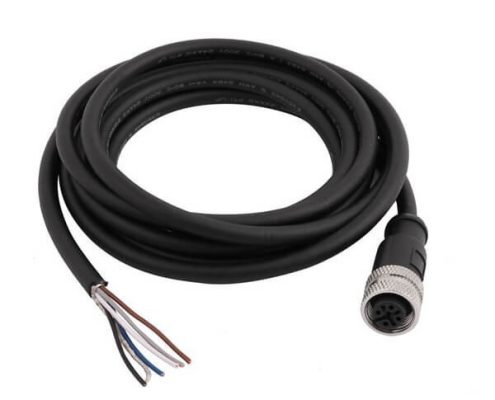 M12連接器5P A型 公頭成型式帶線1.5M AWG22插頭防水A扣不帶屏蔽