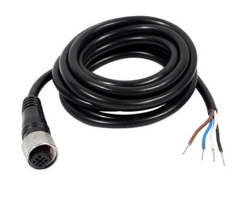 M12航空接頭4芯A Code 母頭單邊注塑線材2M AWG22防水接頭不帶屏蔽