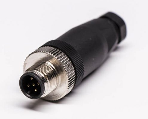 M12現(xiàn)場組裝插頭A編碼5芯公直式不帶屏蔽塑料外殼PG7