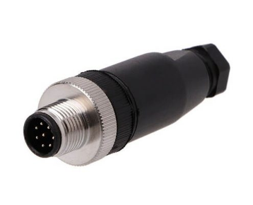 M12現(xiàn)場組裝插頭A編碼8芯公直式不帶屏蔽塑料外殼PG7