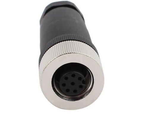 M12現(xiàn)場組裝插頭A編碼8芯母直式不帶屏蔽塑料外殼PG9