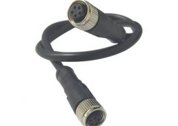 M8 線束5芯B型母轉(zhuǎn)母注塑線材1.5M AWG22 PVC帶屏蔽