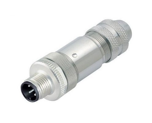 M12現(xiàn)場(chǎng)組裝插頭A編碼8芯公直式帶屏蔽金屬外殼