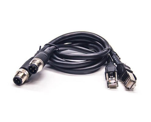 M12轉(zhuǎn)RJ45網(wǎng)線M12 4芯 D編碼轉(zhuǎn) RJ45 8P8C公轉(zhuǎn)公插頭線長(zhǎng)1M AWG22帶屏蔽