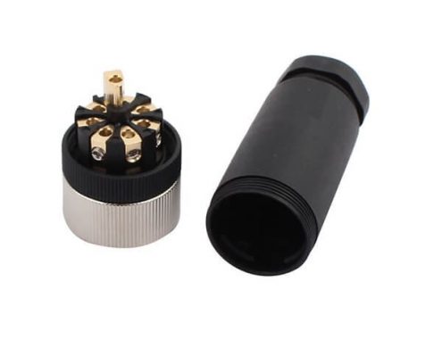 M12現(xiàn)場組裝插頭A編碼8芯母直式不帶屏蔽塑料外殼PG9定制