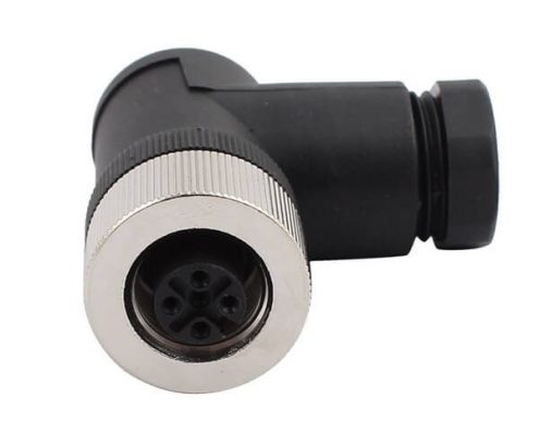 M12現(xiàn)場(chǎng)組裝插頭A編碼5芯母彎式不帶屏蔽塑料外殼PG9