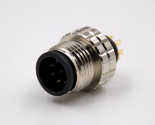 M12電纜接頭8芯注塑成型式A扣公頭直式不帶屏蔽連接器