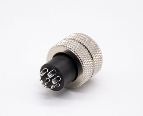 m12連接器8針直式注塑母頭焊杯不帶屏蔽A扣