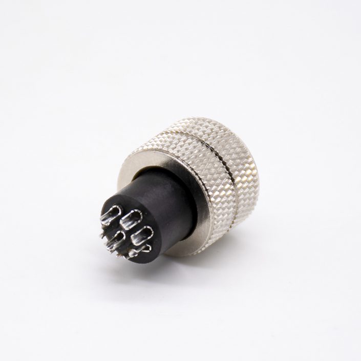 m12連接器8針直式注塑母頭焊杯不帶屏蔽A扣