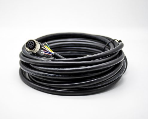 M12傳感器8芯防水連接器直通式帶線(xiàn)母接頭單邊電纜5M