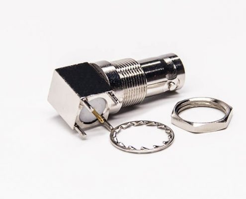 bnc同軸電纜連接器 75歐姆 方形5引腳 彎式母頭 PCB板