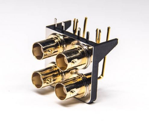 BNC射頻連接器生產(chǎn)廠家彎式母頭插板接PCB板