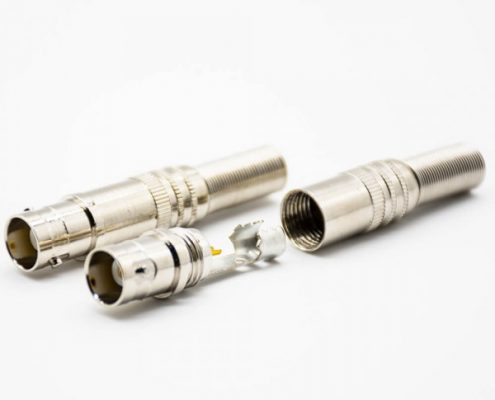 BNC接線母頭直式接線RG59焊杯卡口連接連接器