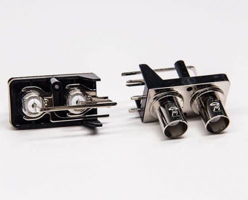 有線電視頭母頭彎式50歐姆射頻同軸PCB板端