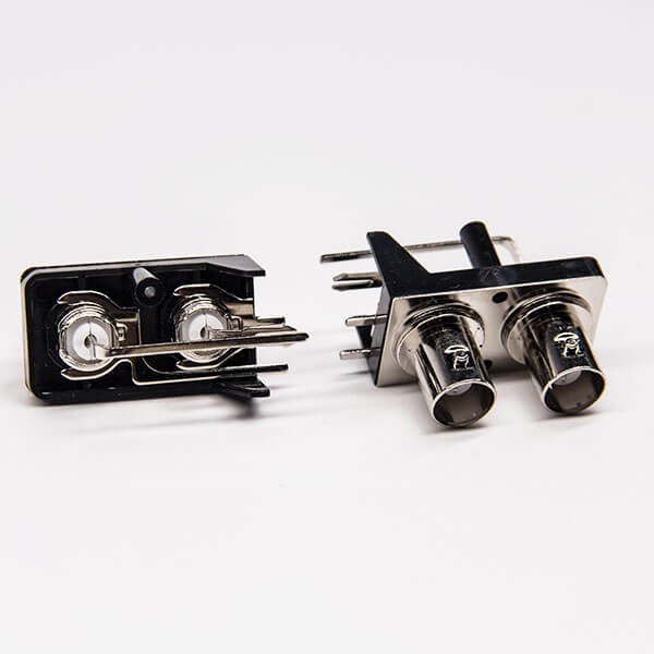 double-female-bnc-connector-angled-for-pcb-mount(3) 有線電視頭母頭彎式50歐姆射頻同軸PCB板端