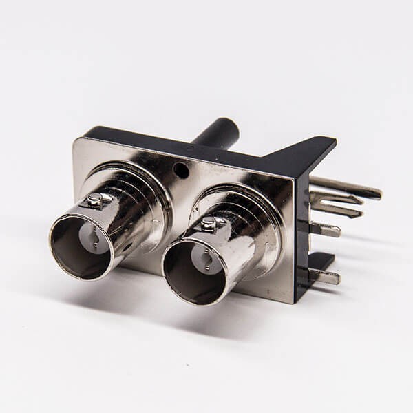 double-female-bnc-connector-angled-for-pcb-mount(4) 有線電視頭母頭彎式50歐姆射頻同軸PCB板端