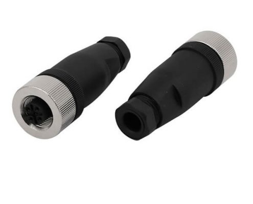 M12現(xiàn)場組裝插頭A編碼4芯母直式不帶屏蔽塑料外殼PG7定制