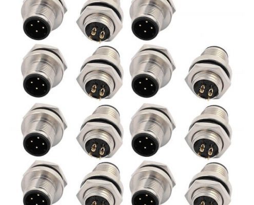 4芯 M12航空頭后鎖板焊線插座15PCS