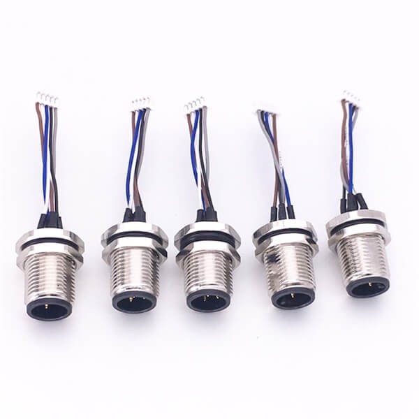 M12 8芯線(xiàn) A Code 前鎖板焊線(xiàn)座子帶端子線(xiàn)30CM AWG24帶屏蔽