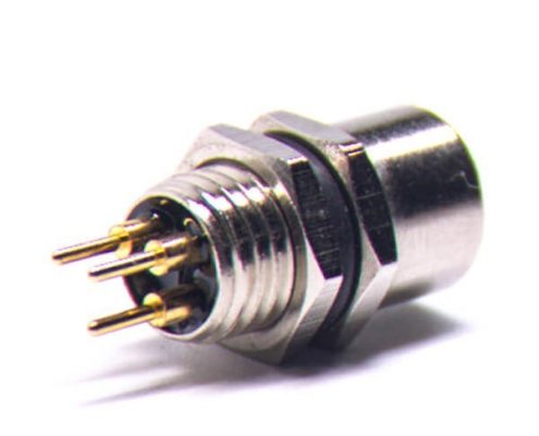 M8 PCB連接器板端后鎖連接器A型3芯防水母插座傳感器
