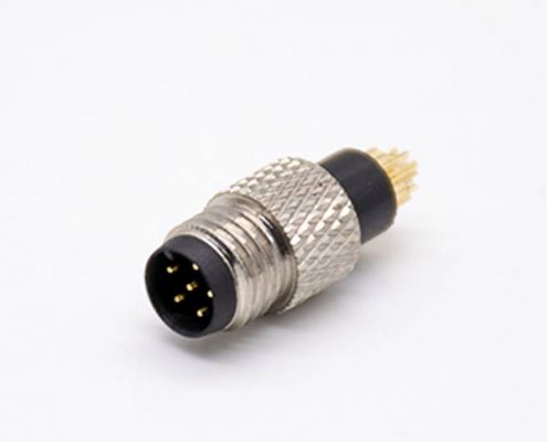 m8公頭6芯直注塑公頭焊杯不帶屏蔽A編碼