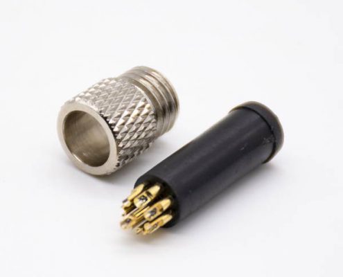 m8航空公插頭8芯注塑公頭直焊杯不帶屏蔽A扣