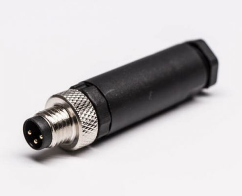 M8航空插頭連接器圓形3芯A型組裝式接線公插頭工業(yè)連接器