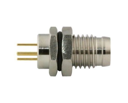 M8 PCB連接器直式板端前鎖螺紋連接器A型4芯公座防水工業(yè)自動(dòng)化連接器