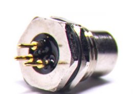 M8 3芯連接器直式PCB板端前鎖連接器A型3芯防水母插座傳感器