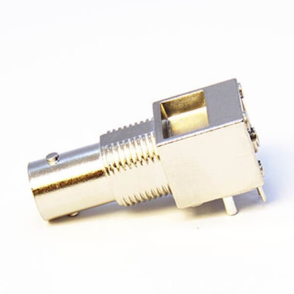 pcb-mount-bnc-connector-female-right-angle-mounted-bnc-bulkhead-(1) BNC板端接PCB板母頭彎式穿墻連接器75歐姆鍍鎳