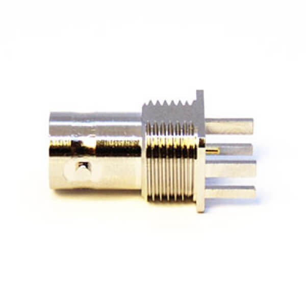 plate-edge-mount-bnc-connector-socket-180-degree-female-(1) BNC連接器母頭直式75歐姆前鎖穿墻板端射頻連接器鍍鎳
