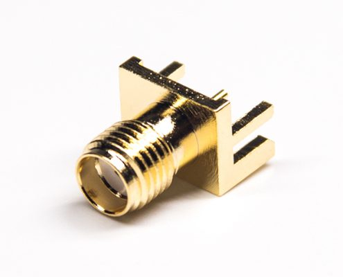 直式卡板sma接頭鍍金接PCB板母頭50歐姆