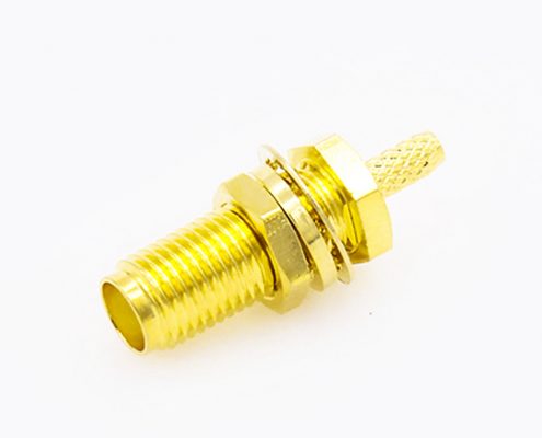 直式SMA連接器母頭面板安裝前鎖穿墻壓接用于RG174 / RG316