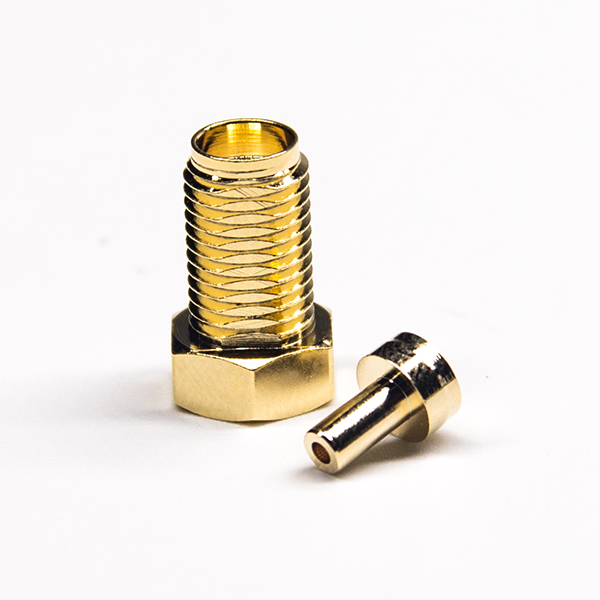 15-3 SMA直式鍍金母頭直式直式白色膠芯壓接焊接