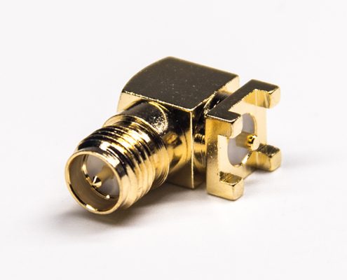 貼板式sma接口彎式反極母頭接PCB板50歐姆