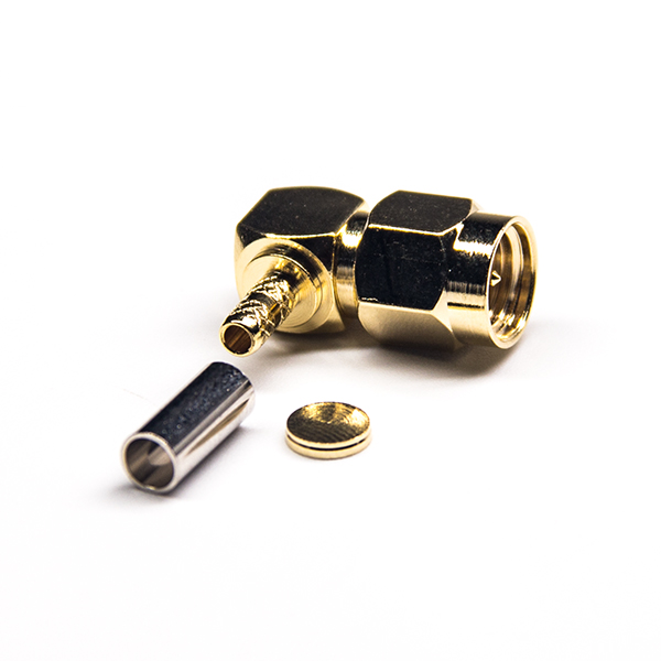 19-2 50歐姆sma連接器彎式彎式公頭壓接式接RG316線