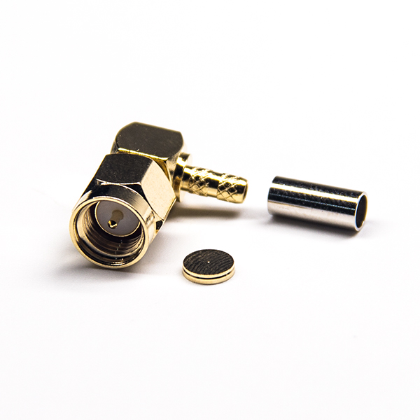 19-4 50歐姆sma連接器彎式彎式公頭壓接式接RG316線