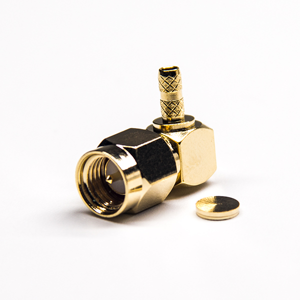 19-5 50歐姆sma連接器彎式彎式公頭壓接式接RG316線