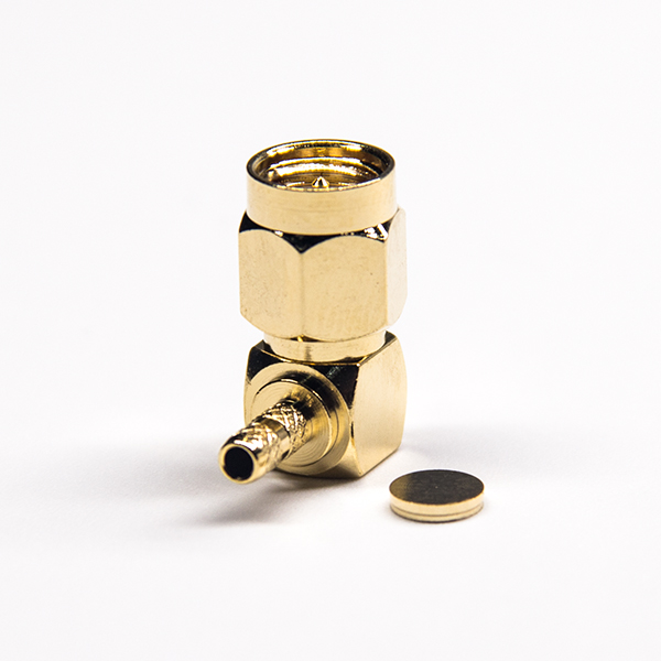 19-6 50歐姆sma連接器彎式彎式公頭壓接式接RG316線