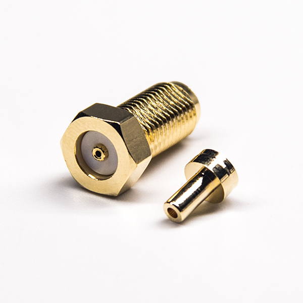 20-3 直式接線SMA母頭反極白色膠芯公頭針壓接焊接接1.37/1.13/0.81線