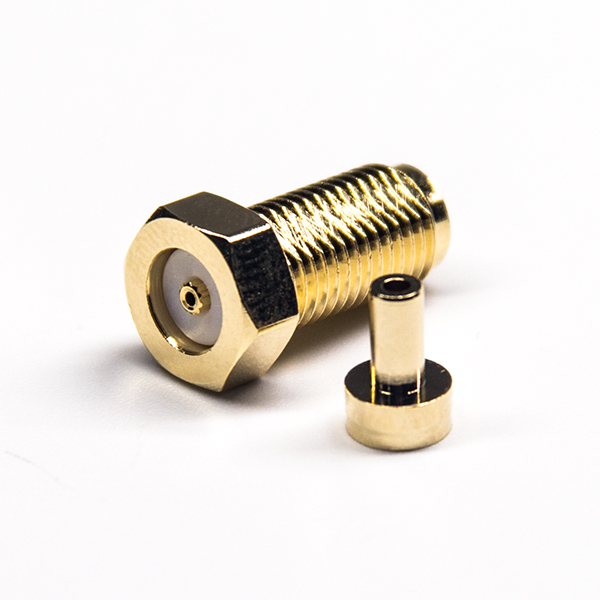 20-4 直式接線SMA母頭反極白色膠芯公頭針壓接焊接接1.37/1.13/0.81線