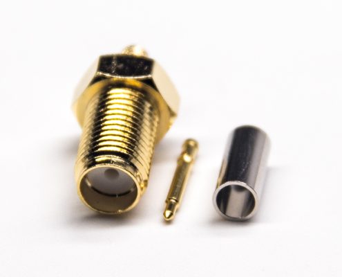 直式SMA接頭直式母頭公頭針?lè)礃O壓接式