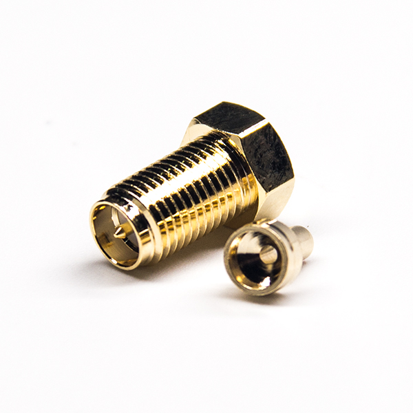 22-2 反極母頭SMA連接器直式鍍金壓接焊接式接1.37/1.13/0.81線